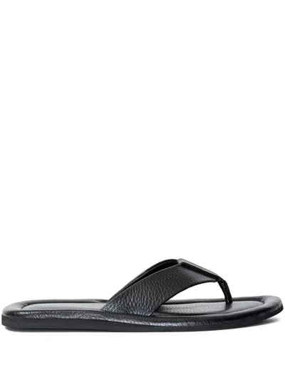 Proenza Schouler 5mm Cooper Leather Flip Flop Sandals In Black