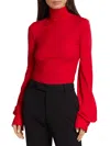 Proenza Schouler Women's Crepe Jersey Turtleneck Sweater In Red