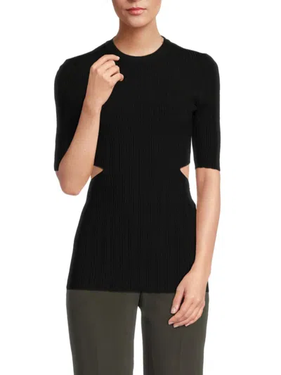 Proenza Schouler Women's Cutout Ribbed Sweater In Black