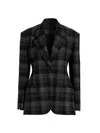 Proenza Schouler Daria Check Single-breasted Jacket In Gray