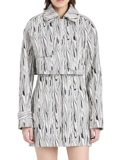 Proenza Schouler Women's Della Marble-jacquard Crop Jacket In Multi