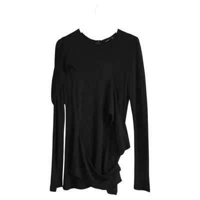 Pre-owned Proenza Schouler Women's Draped Long Sleeve Top In Black, Size Us0