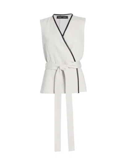 Proenza Schouler Elliot Cotton And Linen-blend Top In Ecru