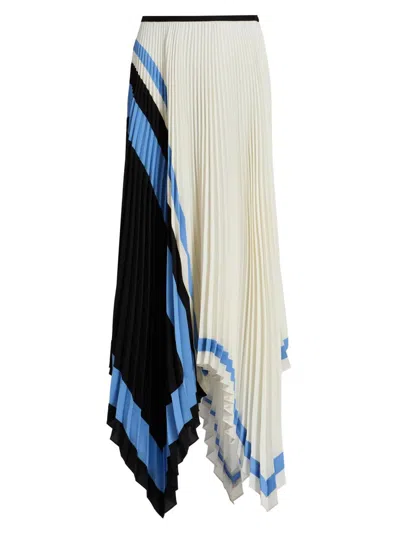 Proenza Schouler Women's Emilia Striped Pleated Asymmetrical Midi-skirt In Multi