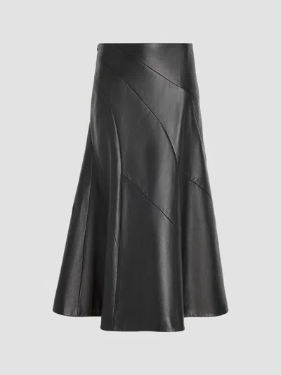 Proenza Schouler Women's Kenza Leather A-line Midi Skirt In Black