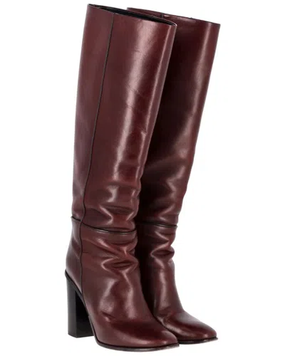 Proenza Schouler Knee Boots In Burgundy Leather In Red