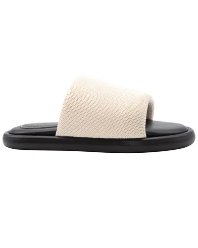 Proenza Schouler Women's Leather Pipe Stretch-knit Slide (authentic Pre-loved) In Neutral