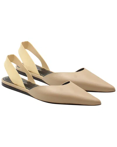 Pre-owned Proenza Schouler Women's Leather Slingback Pointed Flat (authentic Pre-loved) In Neutral