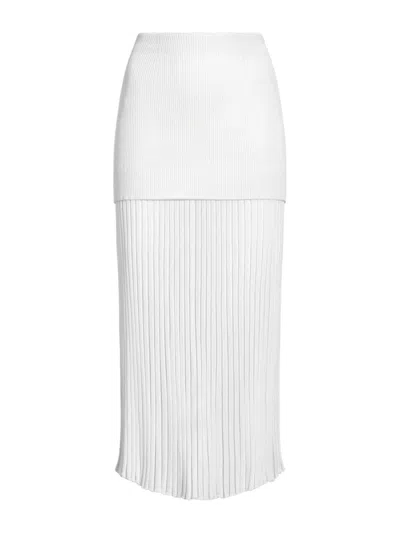 Proenza Schouler Women's Luiza Sunburst Rib Midi-skirt In White