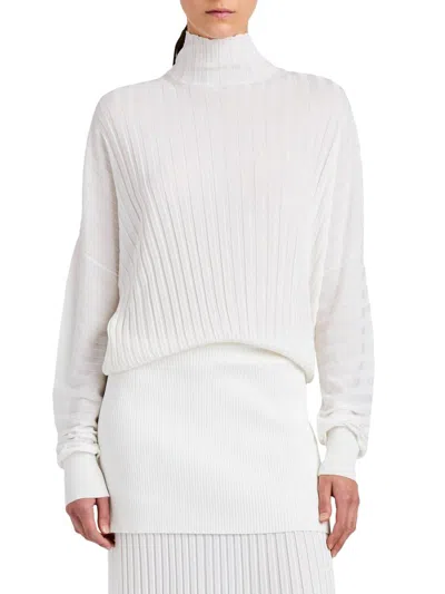 Proenza Schouler Women's Luiza Sunburst Ribbed Sweater In White