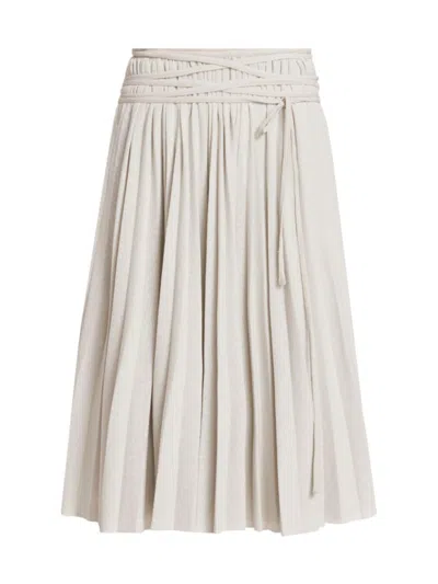 Proenza Schouler Women's Margo Gauzy Jersey Pleated Skirt In Pale Grey