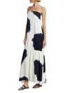 Proenza Schouler Margot Strapless Printed Crepe Maxi Dress In White