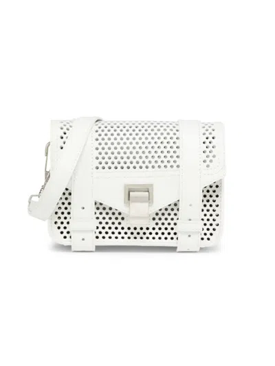 Proenza Schouler Women's Mini Ps1 Perforated Leather Crossbody Bag In White