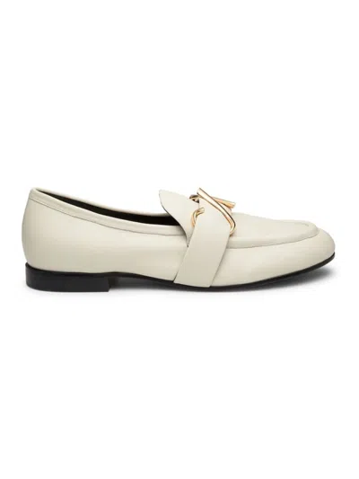 Proenza Schouler Women's Monogram Leather Loafers In White