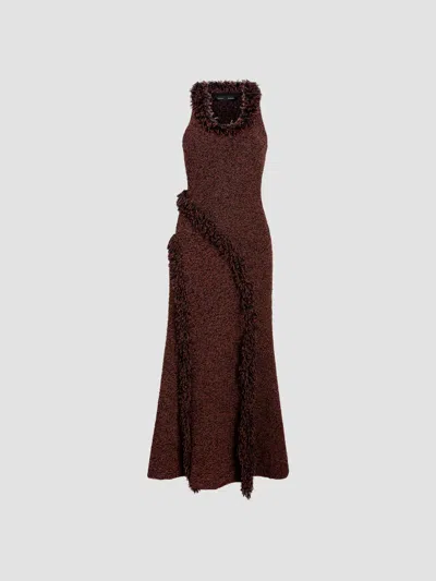 Proenza Schouler Women's Nilo Chenille Wool Midi Dress In Black Copper