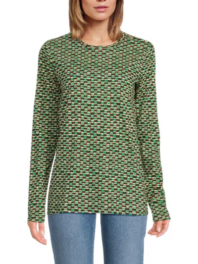 Proenza Schouler Women's Print Top In Blue Black