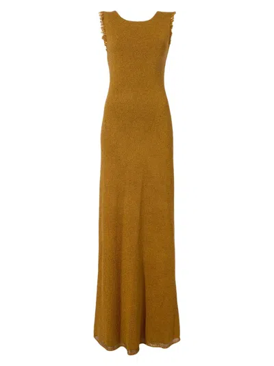 Proenza Schouler Silvia Double-face Silk Boucle Knit Dress In Cider
