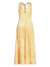 Proenza Schouler Women's Simone Printed Halter Midi-dress In Mustard Multi