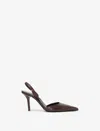 Proenza Schouler Women's Slash Slingback Pumps In Embossed Python Chocolate In Multi