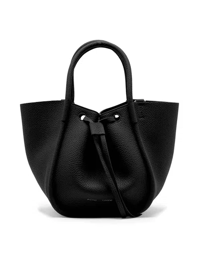 Proenza Schouler Small Ruched Soft Suede Tote Bag In Black