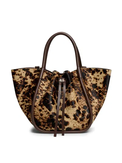 Proenza Schouler Women's Small Ruched Printed Half Calf Tote Bag