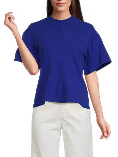 Proenza Schouler Women's Solid Boxy Top In Medium Blue