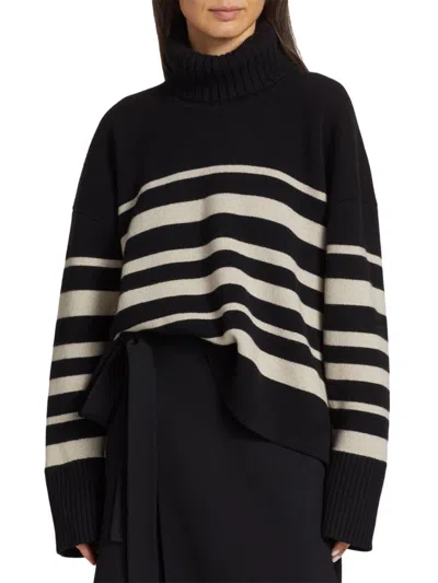 PROENZA SCHOULER WOMEN'S STRIPED CASHMERE & WOOL TURTLENECK SWEATER