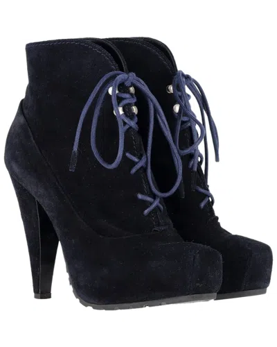 Pre-owned Proenza Schouler Women's Suede Lace-up Boot (authentic Pre-loved) In Blue
