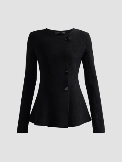 Proenza Schouler Sukki Boucle Collarless Jacket In Black