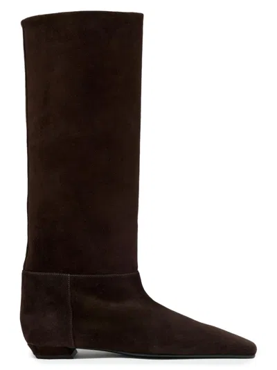 Proenza Schouler Women's Trap 25mm Suede Boots In Brown