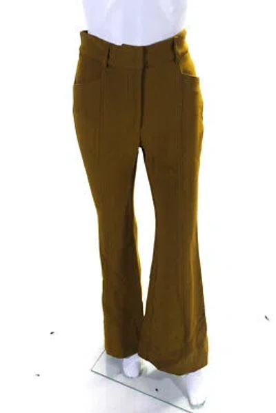 Pre-owned Proenza Schouler Womens Bi-stretch Crepe Pants - Ochre Size 6 In Orange