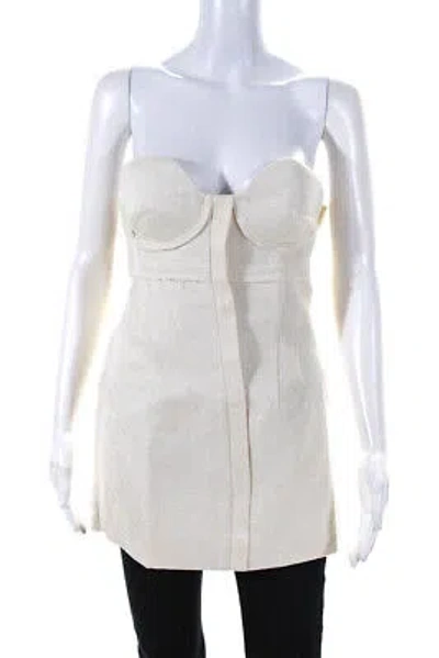 Pre-owned Proenza Schouler Womens Jacquard Bustier Top - Canvas Size 2 In Beige
