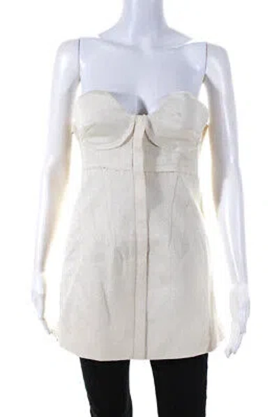 Pre-owned Proenza Schouler Womens Jacquard Bustier Top - Canvas Size 4 In Beige