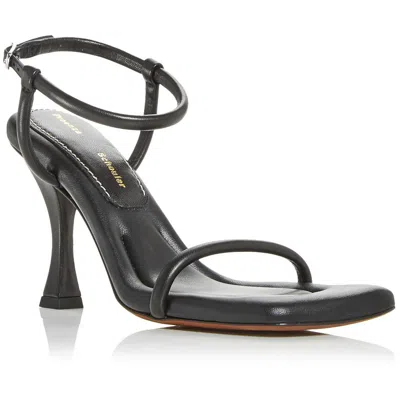 Proenza Schouler Womens Leather Square Toe Strappy Sandals In Black