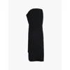 Proenza Schouler Maude Asymmetric Crepe Midi Dress In Black