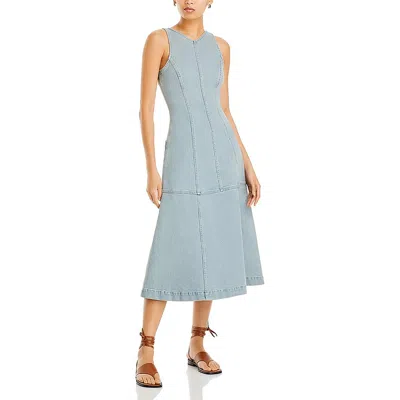 Proenza Schouler Womens Pocket Denim Midi Dress In Blue