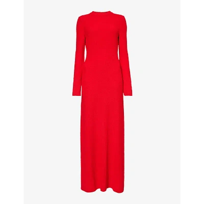Proenza Schouler Womens Red Lara Cut-out Woven-blend Maxi Dress