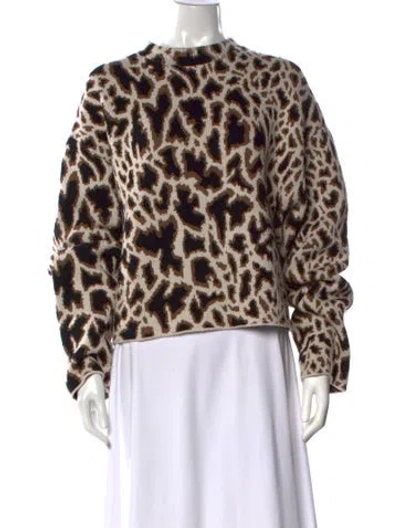 Pre-owned Proenza Schouler Wool Animal Print Sweater In Neutral