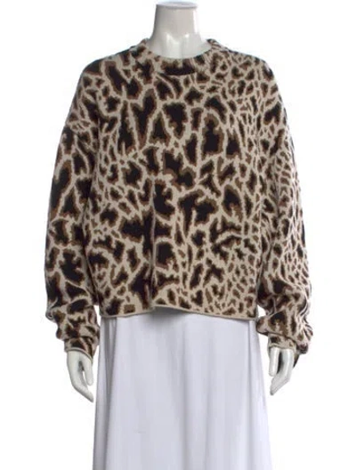 Pre-owned Proenza Schouler Wool Animal Print Sweater In Neutral