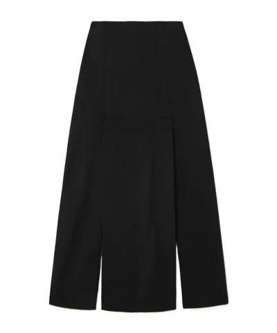 Proenza Schouler Wool Blend Midi Skirt In Black