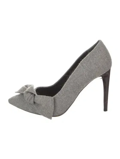 Pre-owned Proenza Schouler Wool Bow Accents Pumps In Gray