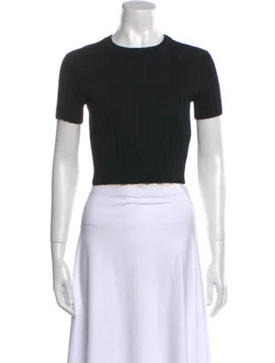 Pre-owned Proenza Schouler Wool Crew Neck Crop Top In Black