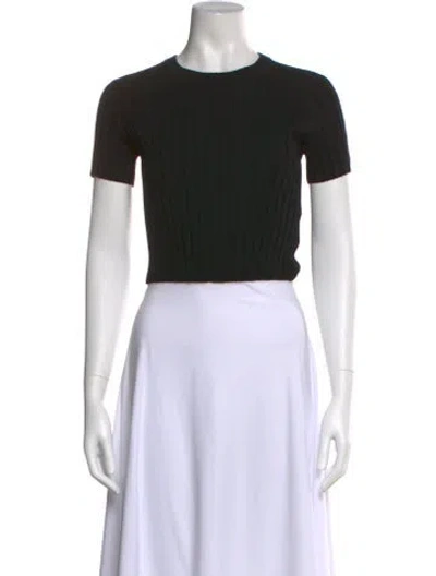 Pre-owned Proenza Schouler Wool Crew Neck Crop Top In Black