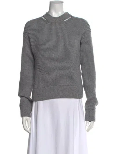 Pre-owned Proenza Schouler Wool Crew Neck Sweater In Gray