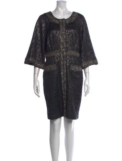 Pre-owned Proenza Schouler Wool Knee-length Dress In Grey/metallic