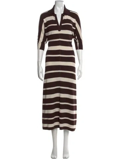 Pre-owned Proenza Schouler Wool Long Dress W/ Tags In Brown
