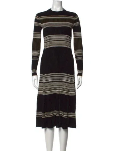 Pre-owned Proenza Schouler Wool Midi Length Dress In Black