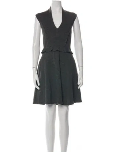 Pre-owned Proenza Schouler Wool Mini Dress In Grey