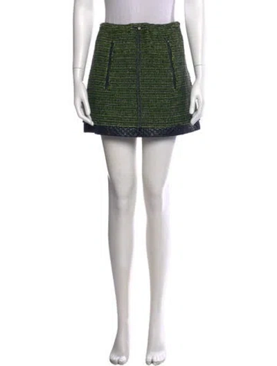 Pre-owned Proenza Schouler Wool Mini Skirt In Green