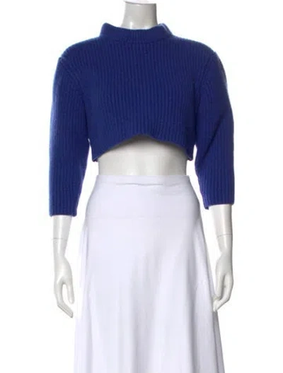 Pre-owned Proenza Schouler Wool Mock Neck Sweater In Blue